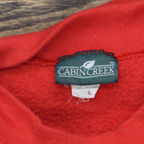 Cabin Creek Womens Vintage Holday Christmas Pullover Sweatshirt Red L