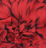 Calvin Klein Floral Chiffon Sheer Sleeve Jewel Neck Shift Dress Red / Black 6