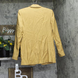 DKNY Single-Button Notch-Lapel Blazer with Front Pockets Whiskey Brown 8