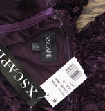 Xscape Womens Long Off-The-Shoulder Lace Dress Gown 4618X Mulberry Purple 16