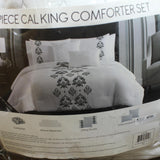 Hallmart Calena 9-Piece Comforter Set 84254 White / Black California King