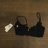 Salt + Cove Womens Juniors Ruffle-Trim Bralette Bikini Top SC24052BT Black M