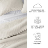 Noble Linens All Season Quilt 2-Piece Set with Sham Natural Brown Twin / Twin XL