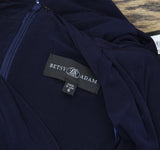 Betsy & Adam Womens Cowled Neck Long Sleeve Jersey Knit V-Neck Dress Navy Blue 6