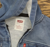 Levi's Knit Full Zip Trucker Hoodie 617830F Sea Salt Blue 24M