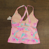Salt + Cove Tankini Swim Top with Crisscross Back Wave After Wave Pink Multi 1X