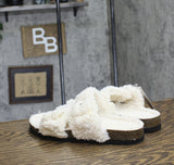 Auden Womens Jane Two Band Buckle Slide Slippers 91308535 Cream Off White 9M