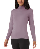 32 Degrees Mock-Neck Long-Sleeve Top Heather Fig Purple S