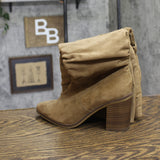 Universal Thread Junie Ruched Boots with Block Heel 94568670 Tan Brown 6M