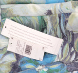 Aidan Mattox by Adrianna Papell Floral Jacquard Pleated Gown Dress Blue Multi 18