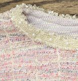 Alfred Dunner Boucle Shimmer Knit Tweed 3/4 Sleeve Jacket Magnolia Pink Multi 2X
