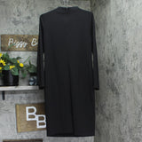 Halston Womens Mock-Neck Belted Long-Sleeve Dress HS4I2AYE Black M