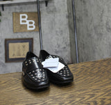 Aerosoles Womens Studded Tailored Loafer Faux Leather Black / Silver 8M