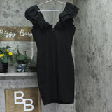 Siena Womens Ruffled Bodycon Mini Dress SATP1725 Black 6