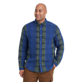 Houston White X TGT Mens Jacquard Plaid Long Sleeve Button-Down Shirt Blue S