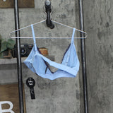 Star Dust Womens Knit 2-Piece Bralette Shorts Pajama Set Light Blue M