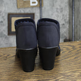 Steven by Steve Madden Enda Cross Weave Block Heel Booties Navy Blue 6.5