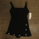 Beyond Control Womens Grommet-Detail Square-Neck Swim Dress Black 12