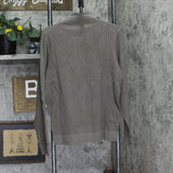 Mango Mens Ribbed 1/4 Zip Pullover Preppy High Neck Sweater Green M