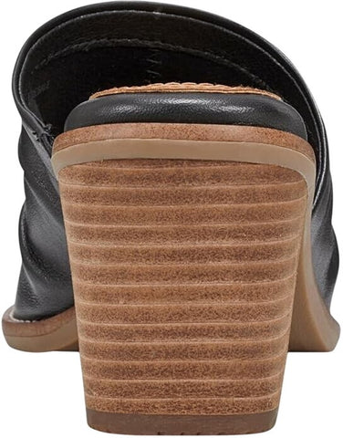 Earth Womens Adara Open Toe Block Heel Dress Sandals ETADARA Black Leather 8M