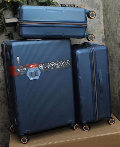 Tag Gateway 2.0 3-Piece Hard Side Spinner Suitcase Luggage Set Blue 20" 24" 28"