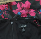 Kensie Womens Floral Jacquard A-Line Dress Cold Shoulder KDTP3014 Black Multi 6