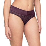 Warner's No Pinching Microfiber with Lace Panty Burgundy Soft Vines Purple L