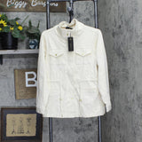 Dg2 Womens Knit Twill Cargo Jacket 704068 Cream Off White M