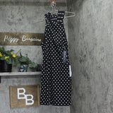 RACHEL Rachel Roy Harland Printed Halter Knit Dress Black / White Polka Dot XL
