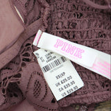 Pink Womens Mesh Lined Lace Bralette 16691fe5c8512f Brown XS