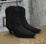 INC International Concepts Womens Secia Western Booties Black Microsuede 10.5M