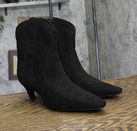 INC International Concepts Womens Secia Western Booties Black Microsuede 10.5M