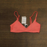 Cotton On Womens Super Scoop-Neck Bikini Top Swim Shell Pink Terry Jacquard XS