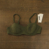DKNY Textured Balconette Bikini Top with Underwire DIMTS470 Moss Green XL