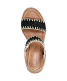 Easy Spirit Womens Ariella Espadrille Wedge Sandals Black / Natural Brown 7M