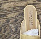 Journee Collection Akza Slip-On Square Toe Mule Flats Beige Brown 7.5M
