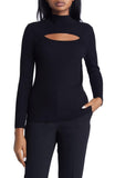 Anne Klein Women's Rib Mock Neck Cutout Sweater 10843669