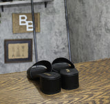 Stuart Weitzman Womens Cayman 35 Block Heel Slides SE013 Black 9B