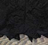 American Rag Cie Tiered Laser-Cut Faux-Suede Cropped Shorts Classic Black M
