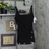 Beyond Control Womens Grommet-Detail Square-Neck Swim Dress One Piece Black 16