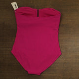 DKNY Womens Textured Shirred One-Piece Swimsuit DIMMS605 Wildberry Pink XXL
