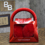 On 34th Women Faux-Fur Earmuffs Boxed Gift MO9042404 Red