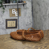 Universal Thread Womens Sylvia Woven Mary Jane Ballet Flats Cognac Brown 8M
