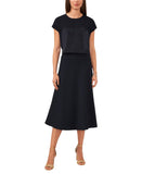 Cece Womens Bias-Cut A Line Side Zip MIDI Skirt 7054423 Night Shade Blue S