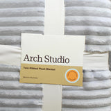 Arch Studio Modern Ribbed Plush Blanket 100211915TW Silver Gray Twin