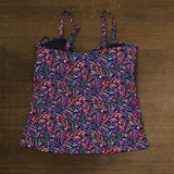 Island Escape Womens Tahiti Bandini Top Tankini Swim P760847 Blue Multicolor 14