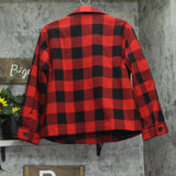Woolrich X TGT Buffalo Check Flannel Melton Jacket 94611610 Black / Red S