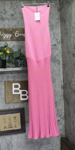 Solid & Striped Womens The Marley Knit Maxi Dress Bandeau Rose Water Pink S