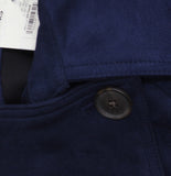 A New Day Faux Suede Trench Belted Coat Jacket 94645023 Navy Blue XS