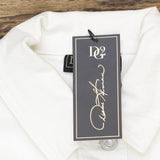 Dg2 by Diane Gilman Womens Fringed Star Denim Jean Jacket Ivory Off White XS
